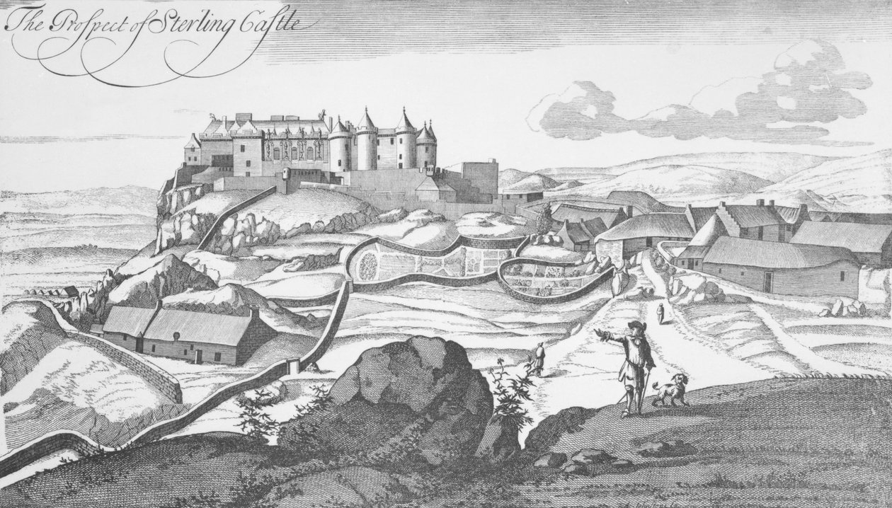 The Prospect of Sterling Castle, julkaissut John Sleazerin Theatrum Scotiaessa tekijältä Andrew Johnston
