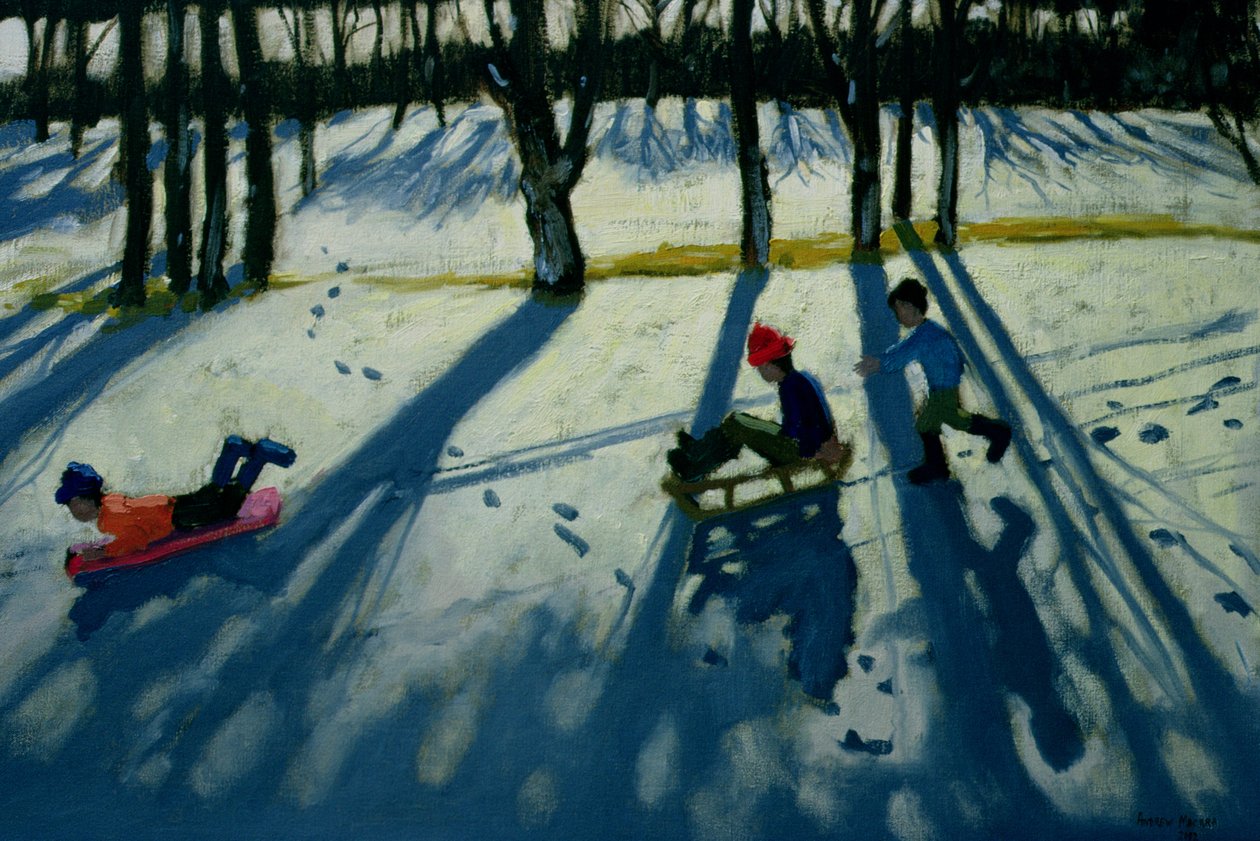 Poikien kelkkailu, Allestree Park, Derby tekijältä Andrew Macara