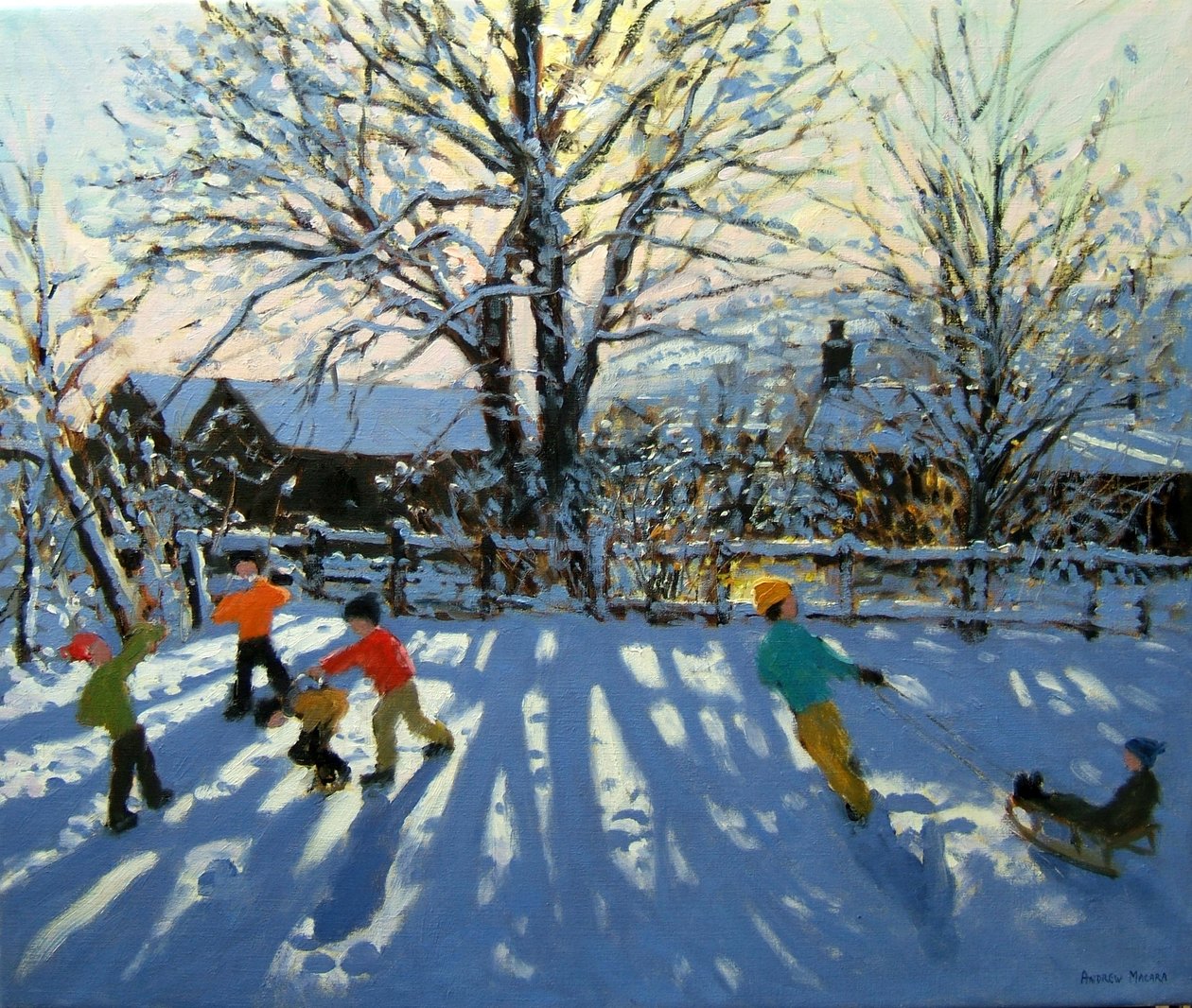 Hauskanpitoa lumessa, Tideswell, Derbyshire tekijältä Andrew Macara