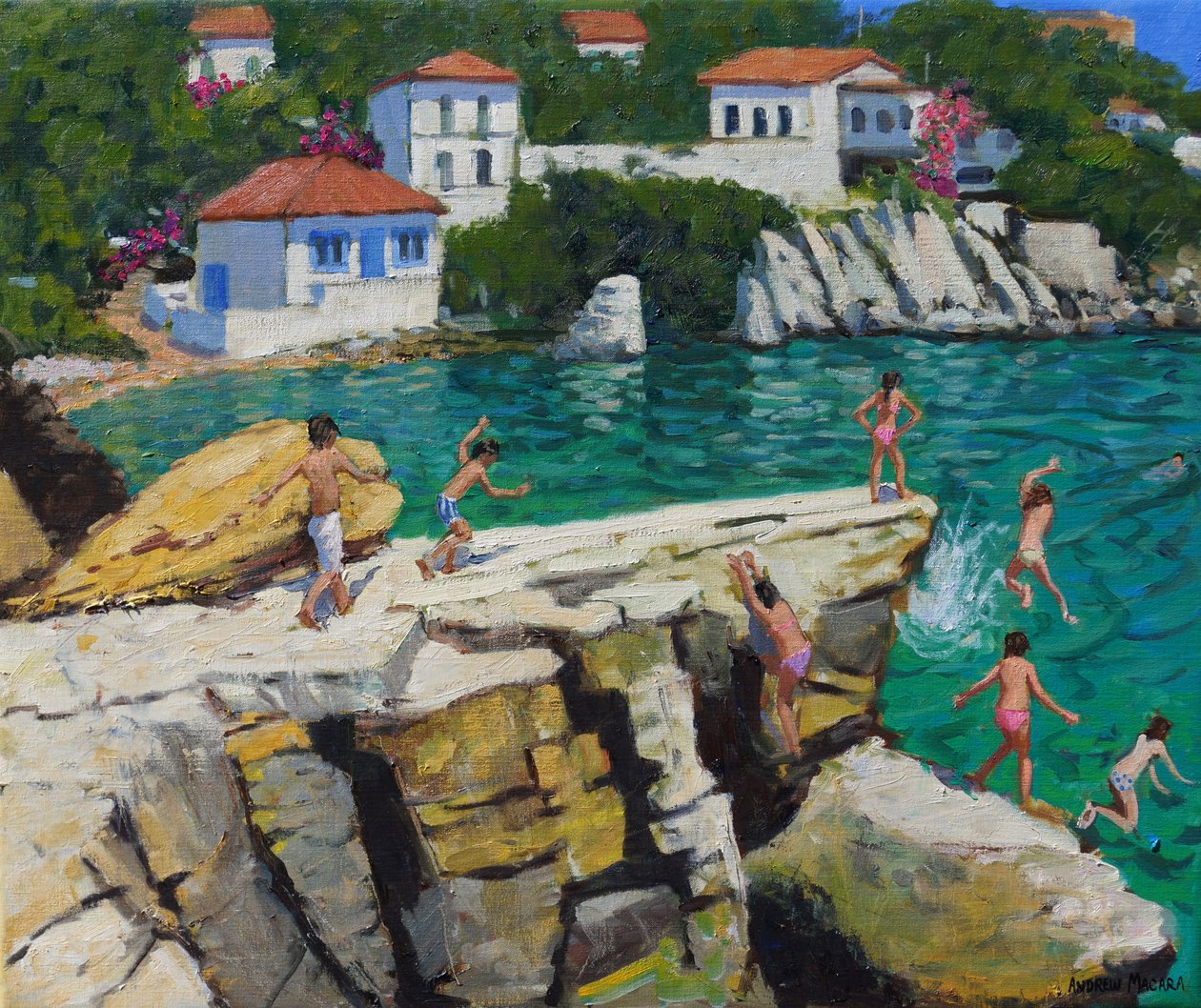 Hyppääminen mereen,Plates ,Skiathos,2015, tekijältä Andrew Macara