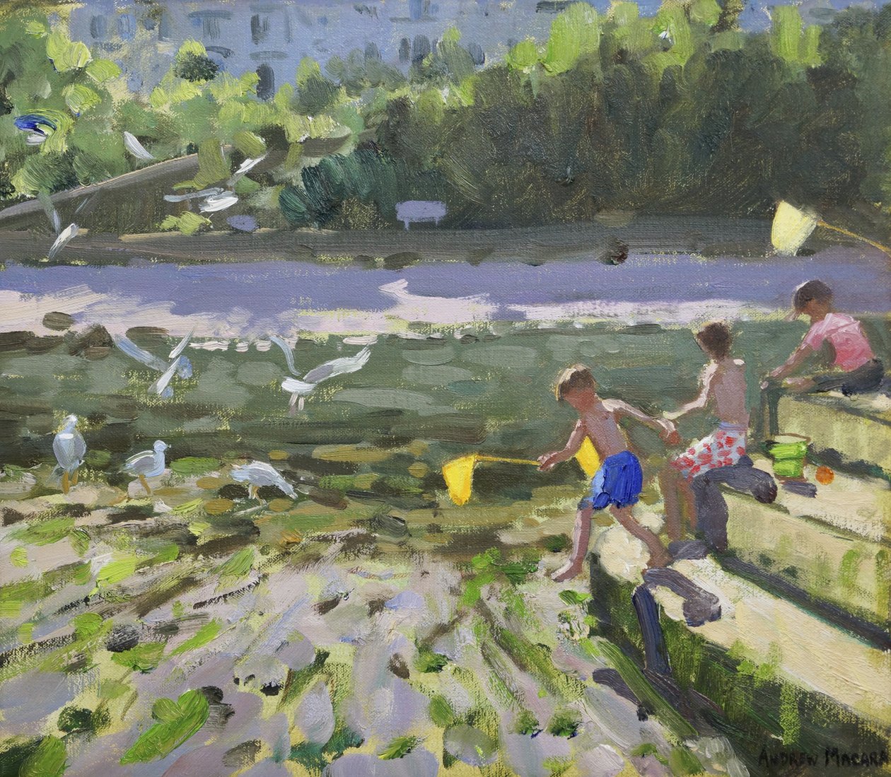 Lapset ja lokit, Looe, 2013, tekijältä Andrew Macara