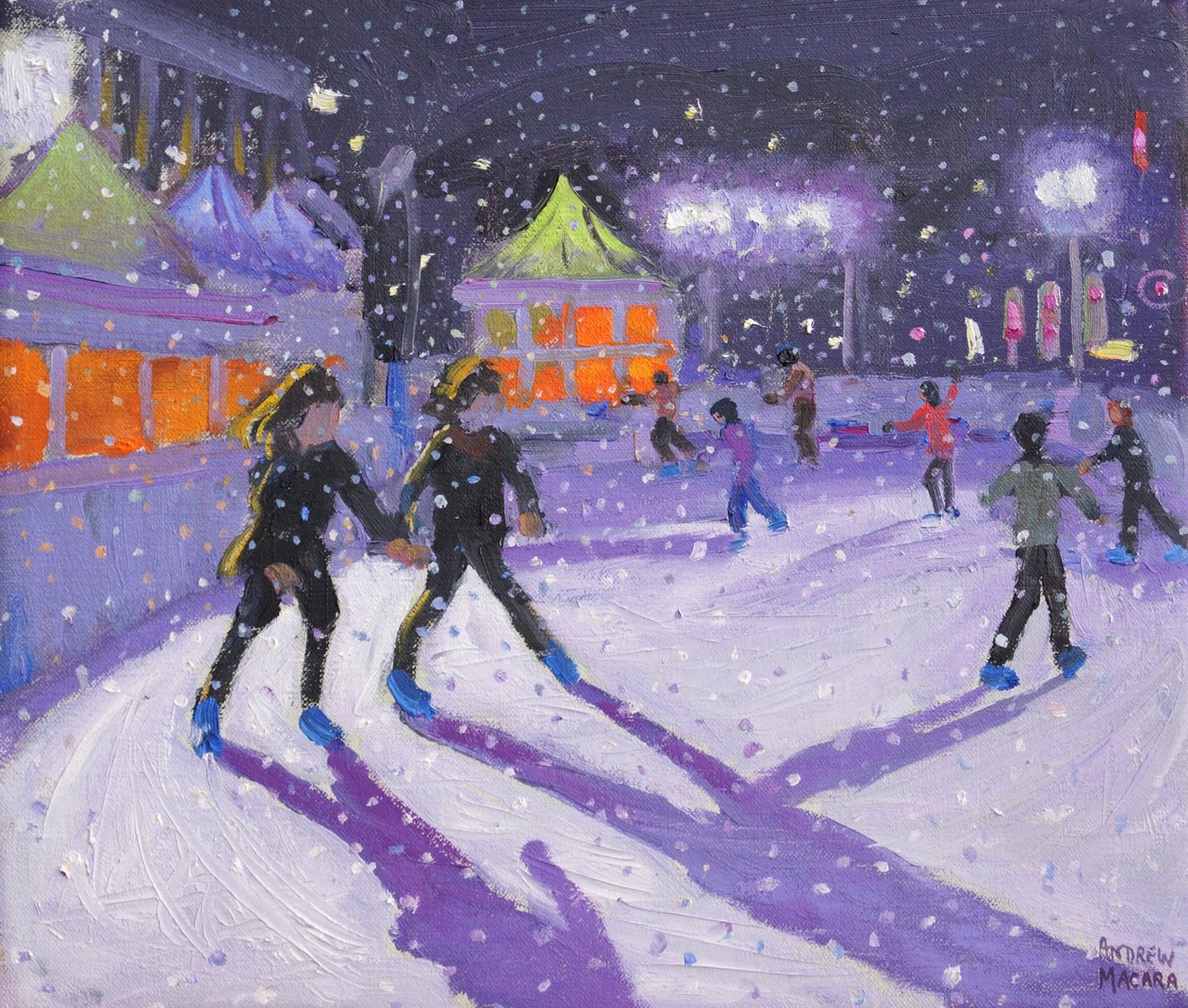 Yökuistelijat, Derby, 2014 (öljy) tekijältä Andrew Macara