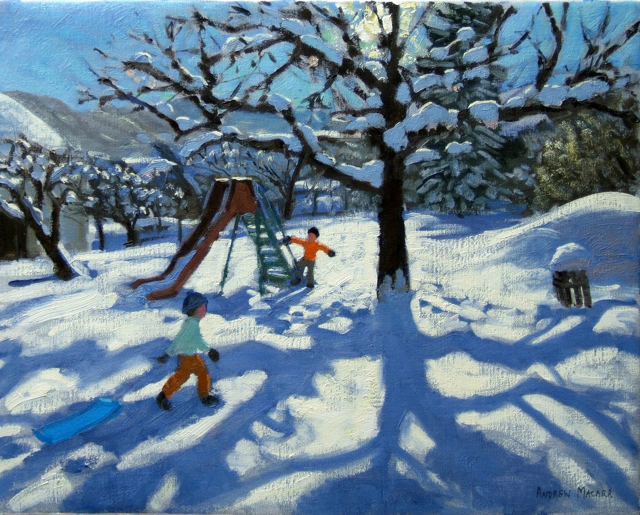 Liukumäki talvella, Bourg, St Moritz tekijältä Andrew Macara