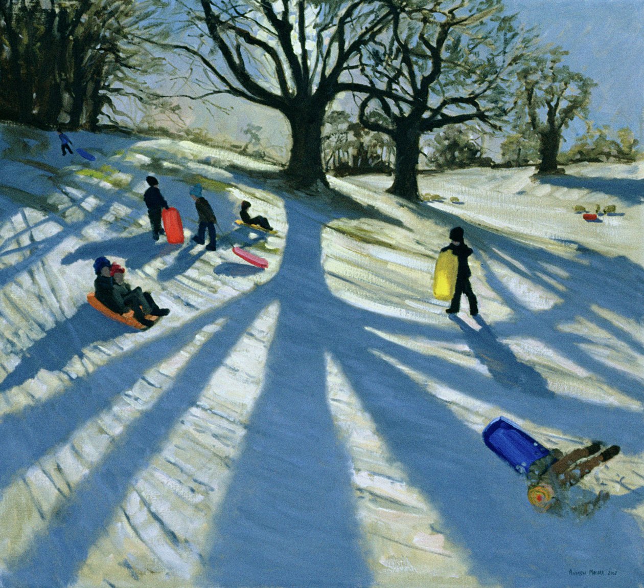 Winter Tree, Snow Sledgers, Calke Abbey, Derby tekijältä Andrew Macara