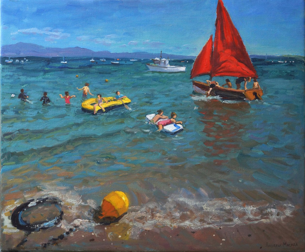 Keltainen poiju ja punaiset purjeet, Abersoch tekijältä Andrew Macara