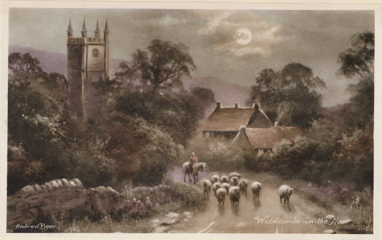 Dartmoor: Widdicombe-in-the Moor (värikuva): Widdicombe-in-the Moor (värikuva) tekijältä Andrew Beer