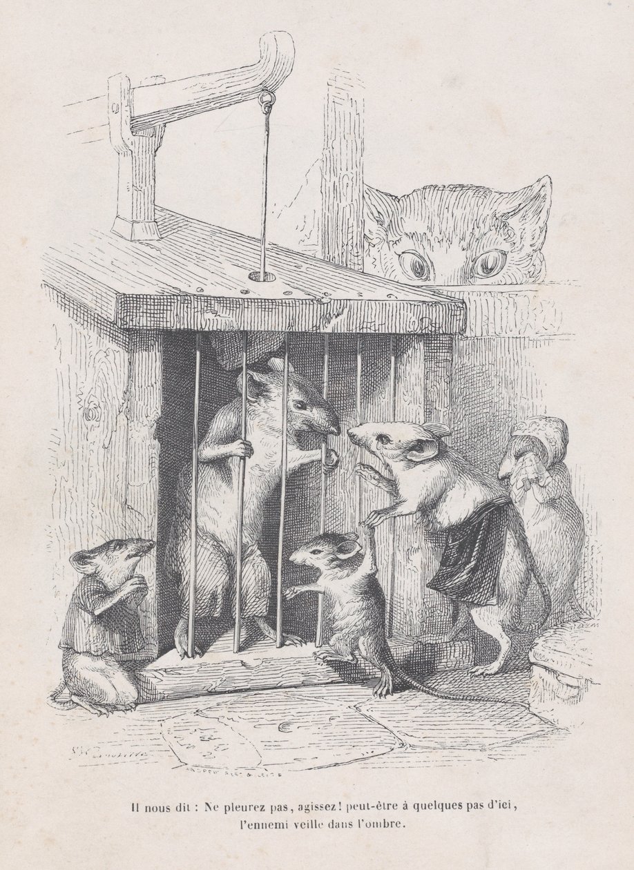 Hän sanoo meille: älä itke, toimi! elokuvasta Kohtaukset eläinten yksityisestä ja julkisesta elämästä..., n. 1837-47. tekijältä Andrew Best Leloir