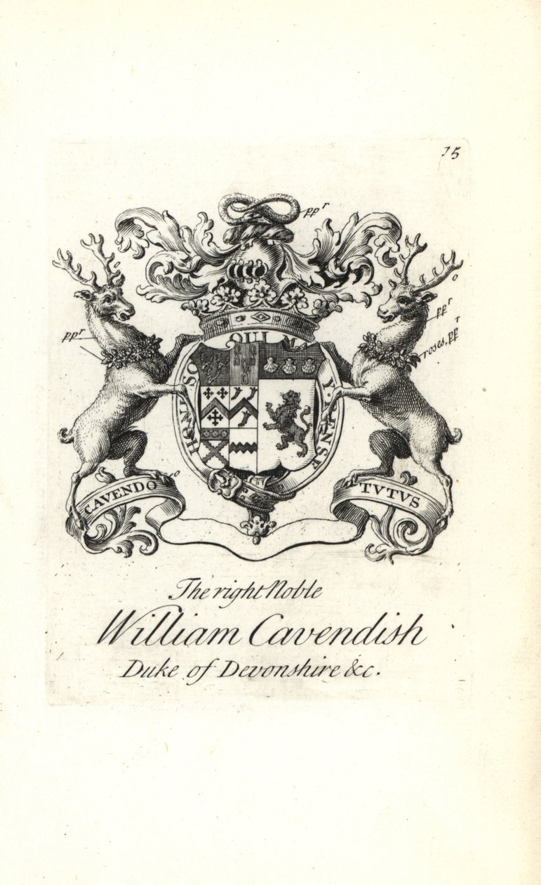 Oikeanpuoleisen aatelisen William Cavendishin, Devonshiren 2. herttua, vaakuna ja vaakuna tekijältä Andrew Johnston