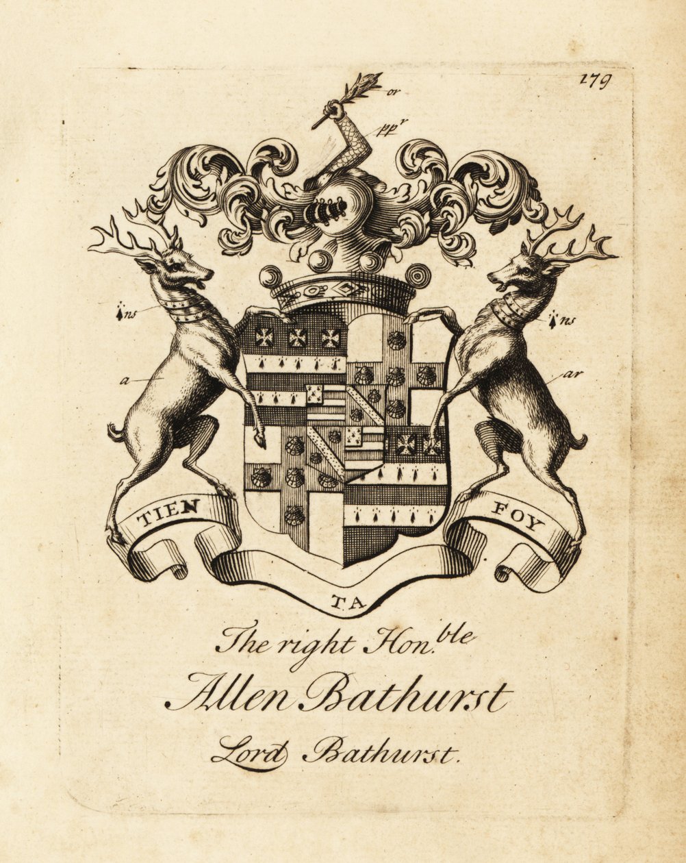 Oikeiston vaakuna, kunnianarvoisa Allen Bathurst, Lord Bathurst tekijältä Andrew Johnston