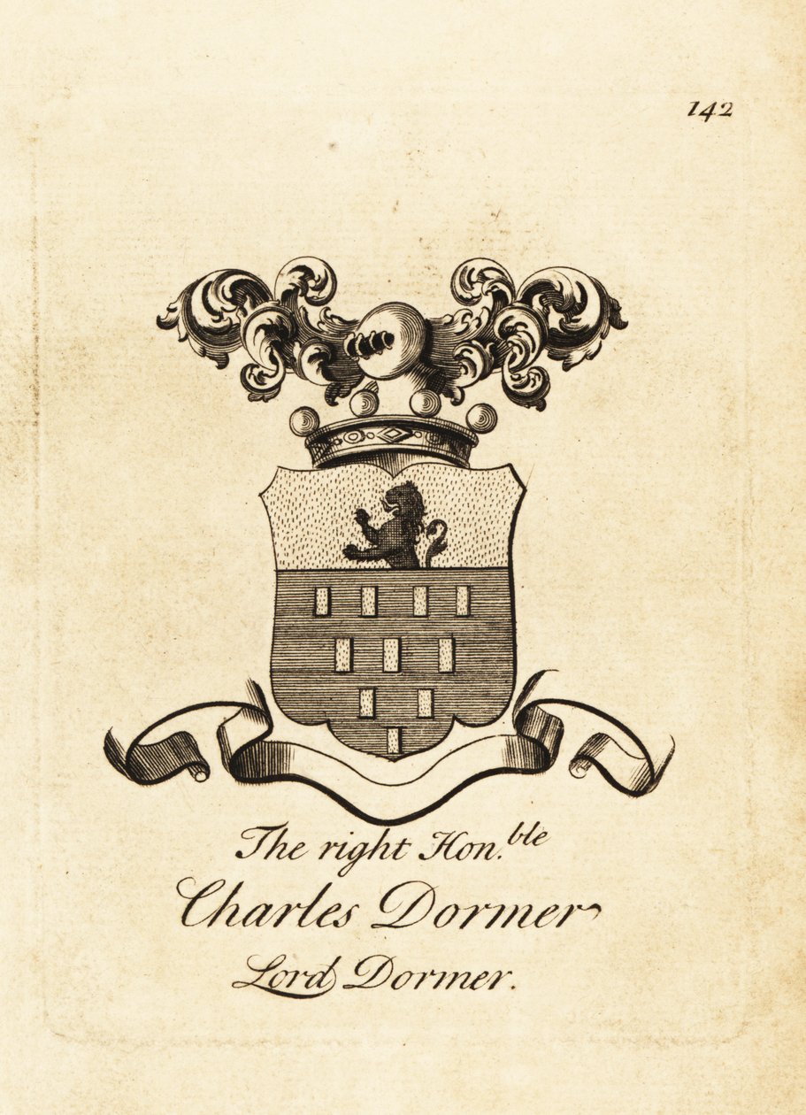 Oikeanpuoleisen vaakuna, kunnianarvoisa Charles Dormer, Lord Dormer, 5. Baron Dormer tekijältä Andrew Johnston