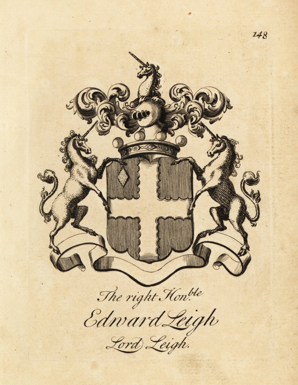 Oikeanpuoleisen vaakuna, kunnianarvoisa Edward Leigh, Lord Leigh, 3. Baron Leigh tekijältä Andrew Johnston