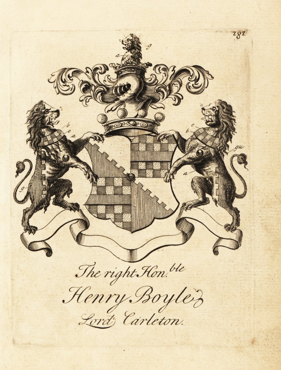 Oikeanpuoleisen Henry Boylen, Lord Carletonin vaakuna tekijältä Andrew Johnston
