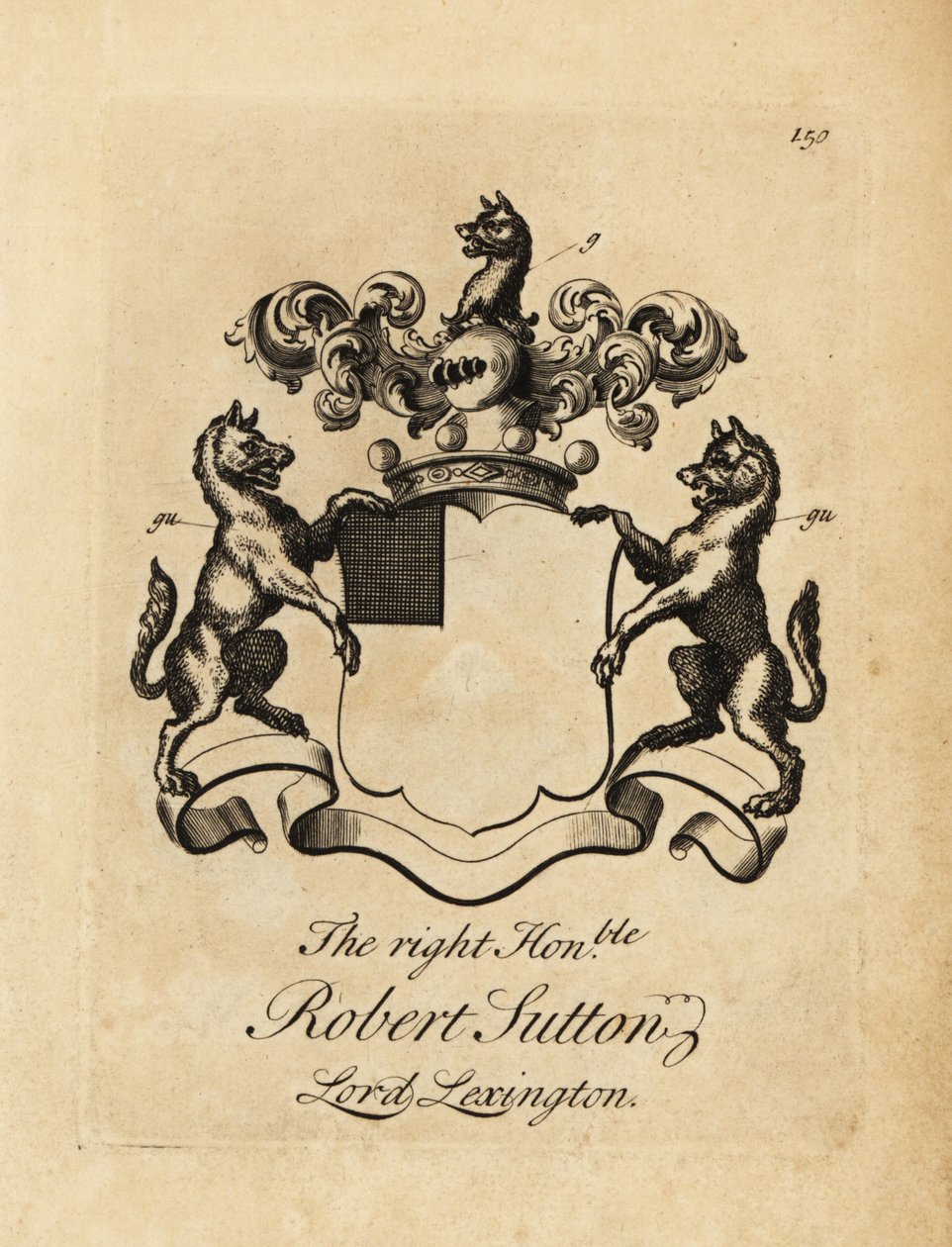 Oikeiston vaakuna, kunnianarvoisa Robert Sutton, Lord Lexington, 2. Baron Lexington (1662-1723) tekijältä Andrew Johnston