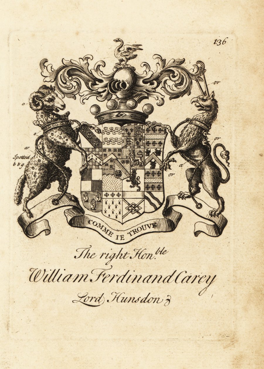 Oikeuskunnan vaakuna, kunnianarvoisa William Ferdinand Carey, 8. Baron Hundsen, Lord Hunsdon tekijältä Andrew Johnston