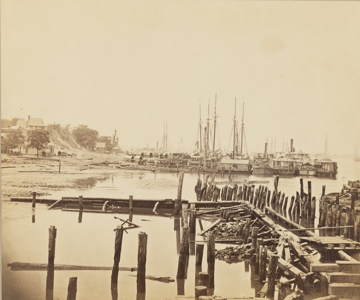 City Point, Virginia, n. 1861-1865 (albumiprintti) tekijältä Andrew Joseph Russell