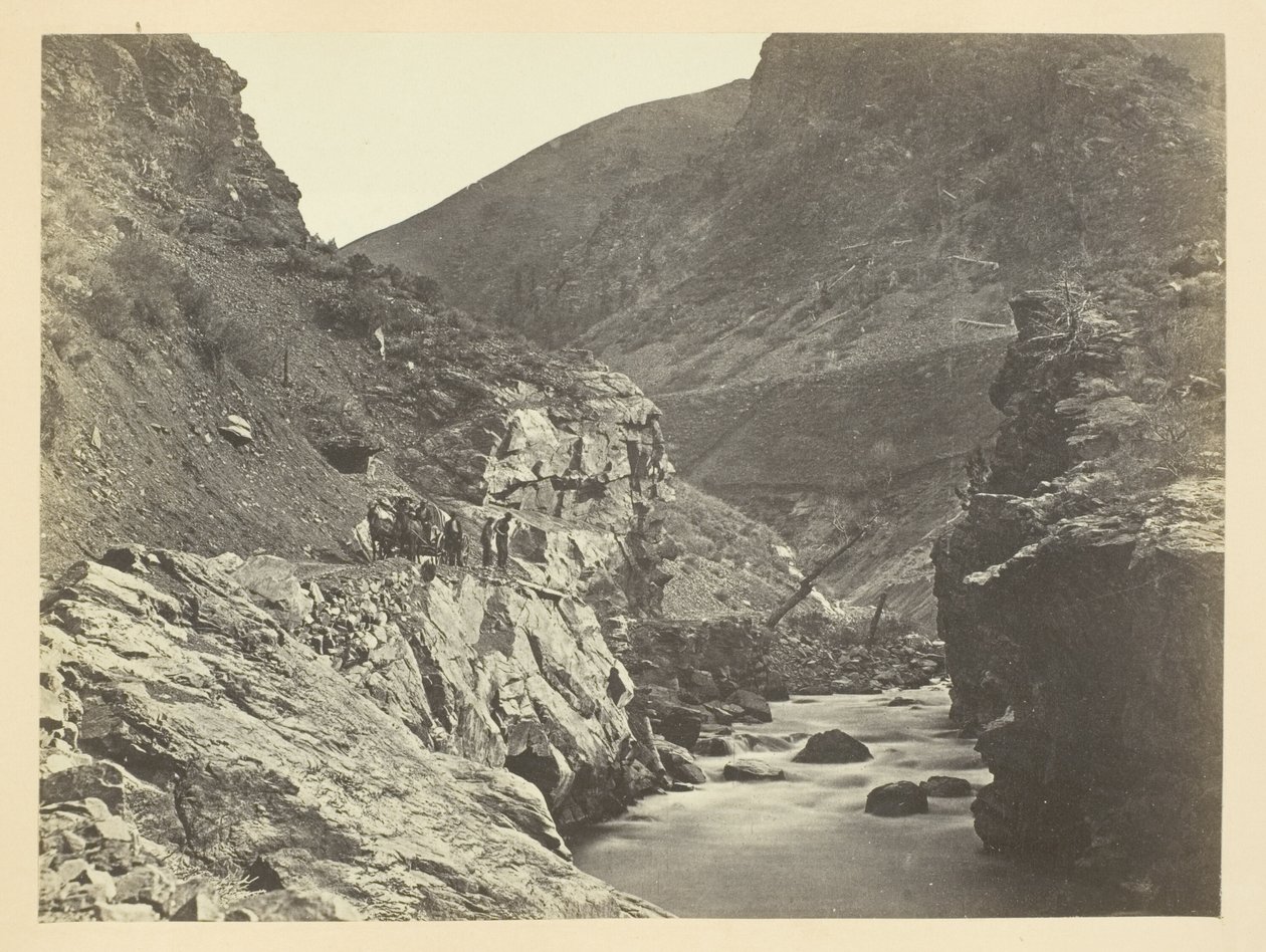 Paholaisen portti, (alhaalta) Weber Canon, Wasatch-vuori tekijältä Andrew Joseph Russell