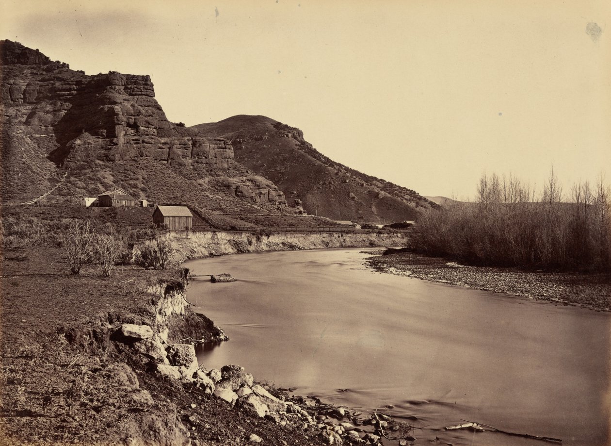 Lautanen 35. Echo City, näkymä Weber-jokea ylöspäin,1869 (kuva). tekijältä Andrew Joseph Russell