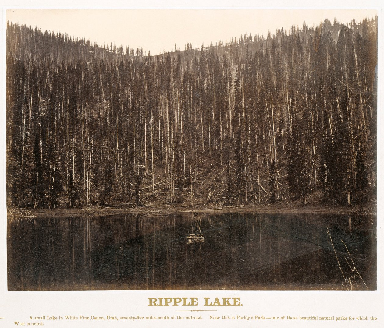 Ripple Lake, White Pine Cañon, Utah, Great West Illustrated In a Series of Photographic Views across the Continent Taken along the Line of the Union Pacific Railroad, West from Omaha, Nebraska, by A. J. Russell. Nide I tekijältä Andrew Joseph Russell