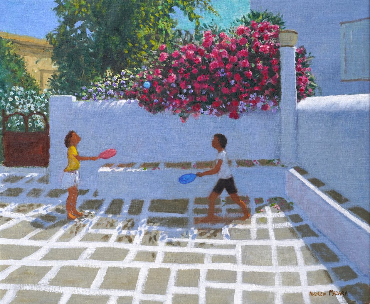 Maila ja pallo, Milos, 2023 (öljy kankaalle) tekijältä Andrew Macara