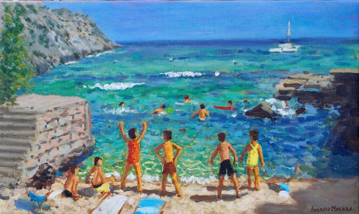 Cala Clara, Mallorca, 2023 (öljy kankaalle) tekijältä Andrew Macara