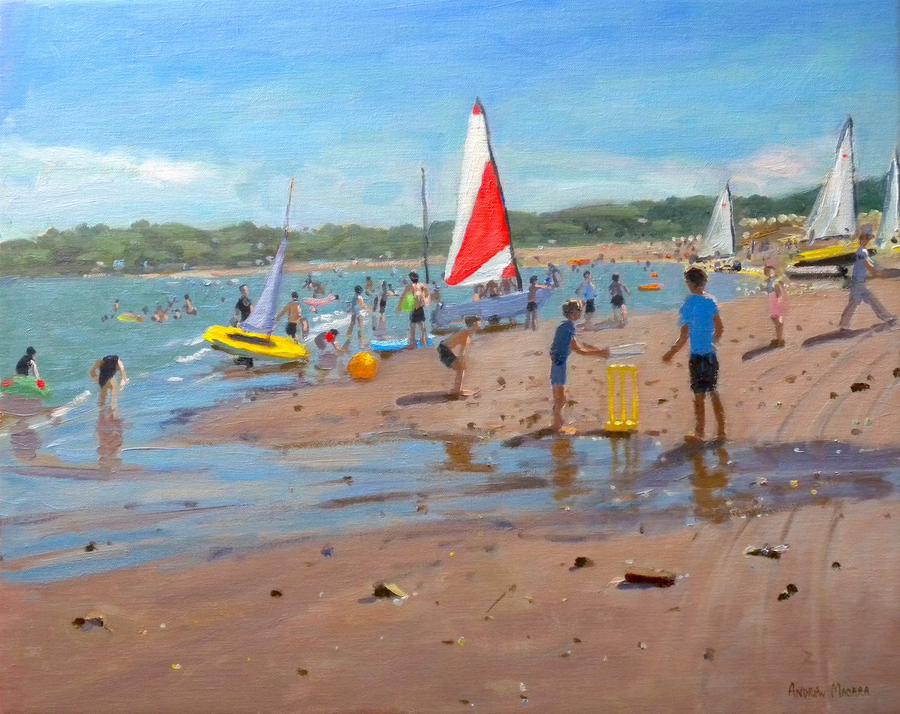 Kriketti ja punainen ja valkoinen purje, Abersoch, 2011 tekijältä Andrew Macara