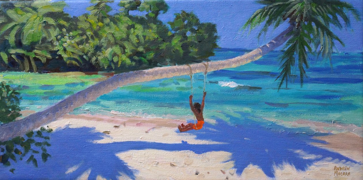 Tyttö keinussa, Seychellit, 2015, tekijältä Andrew Macara