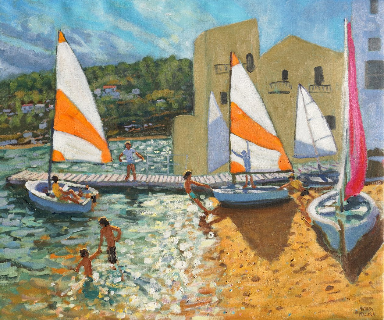 Veneiden vesillelasku, Calella de Palafrugell, Espanja, tekijältä Andrew Macara