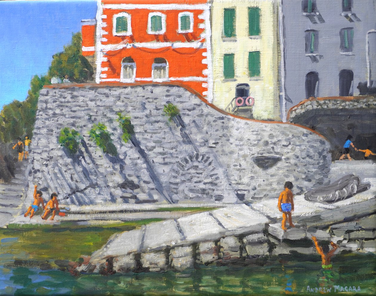 Portafino, Italia (öljy kankaalle) tekijältä Andrew Macara