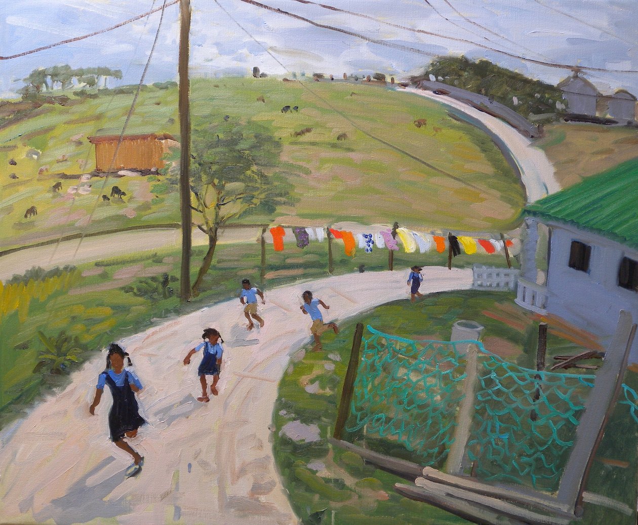 Koululapset, 2011 (öljy kankaalle) tekijältä Andrew Macara