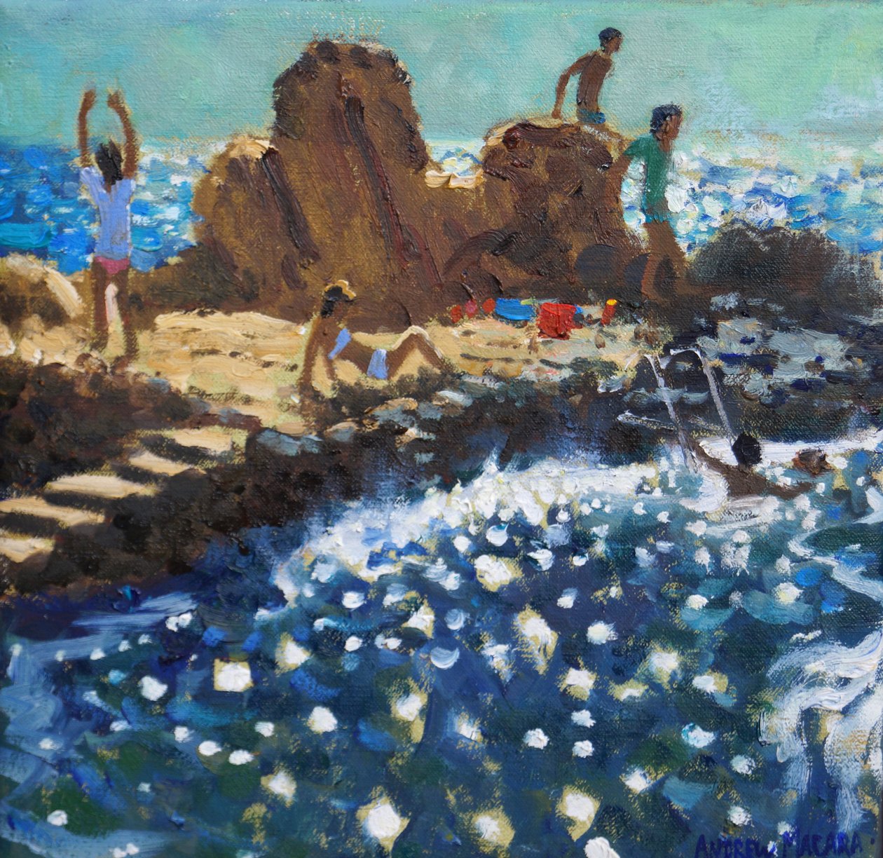 Sea sparkle, Rovinj, 2016 (öljy kankaalle) tekijältä Andrew Macara