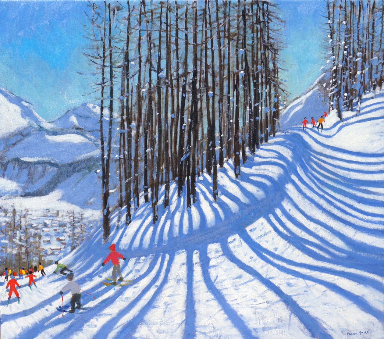 Hiihto,La Daille,Tignes,Ranska.2015,(öljy kankaalle) tekijältä Andrew Macara