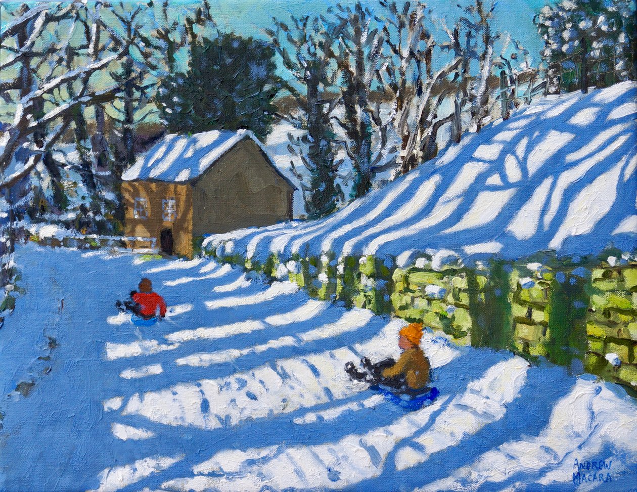 Kelkkailu,Upper Hulme,Purjo, 2020,(öljy kankaalle) tekijältä Andrew Macara