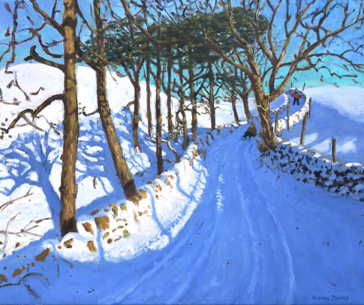 Kelkkailua Derbyshire Peak Districtissä, 2023 (öljy kankaalle) tekijältä Andrew Macara