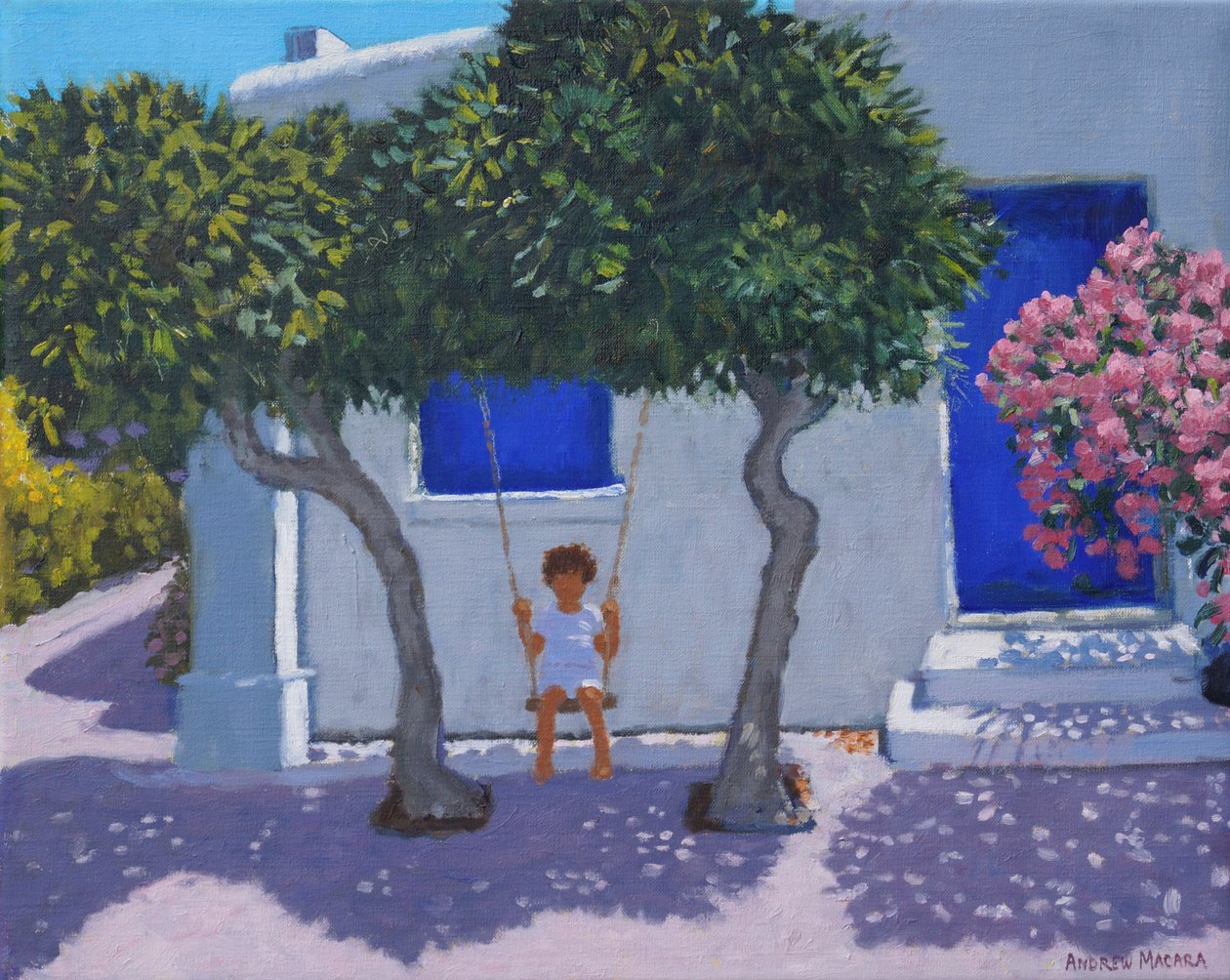 Swing, Rodos, 2020, (öljy kankaalle) tekijältä Andrew Macara