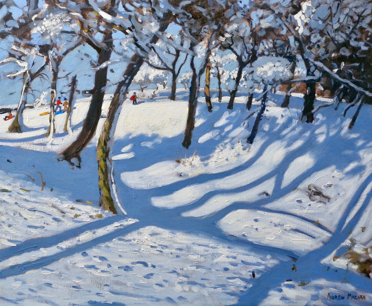 Winter Ladmanlow, Buxton, Derbyshire, 2010, (öljy kankaalle) tekijältä Andrew Macara