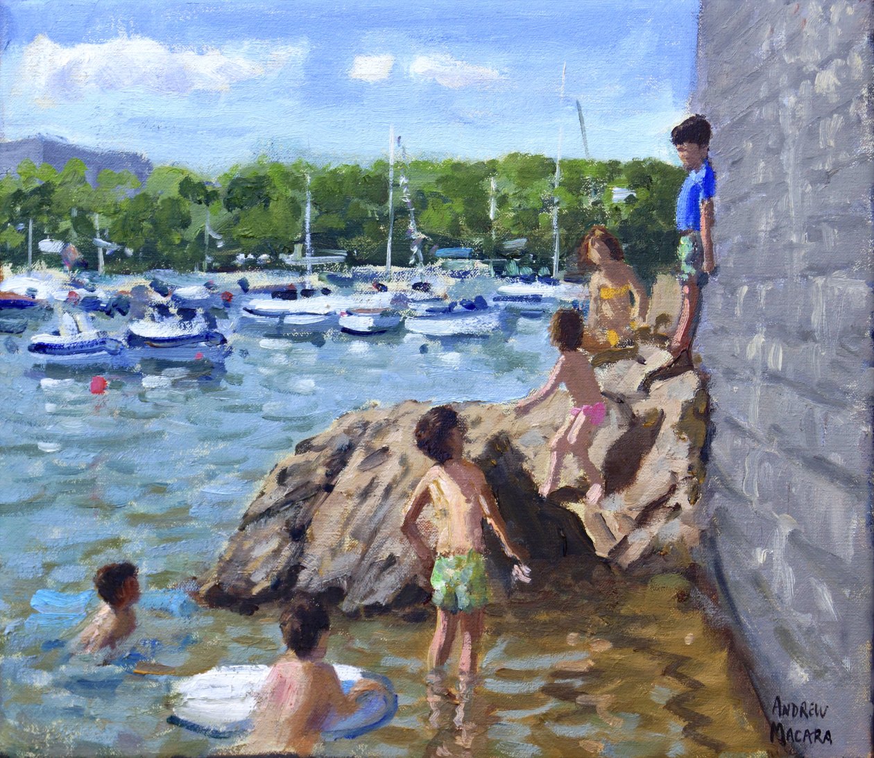 kiipeilykiviä, Tenbyn satama, 2016, tekijältä Andrew Macara