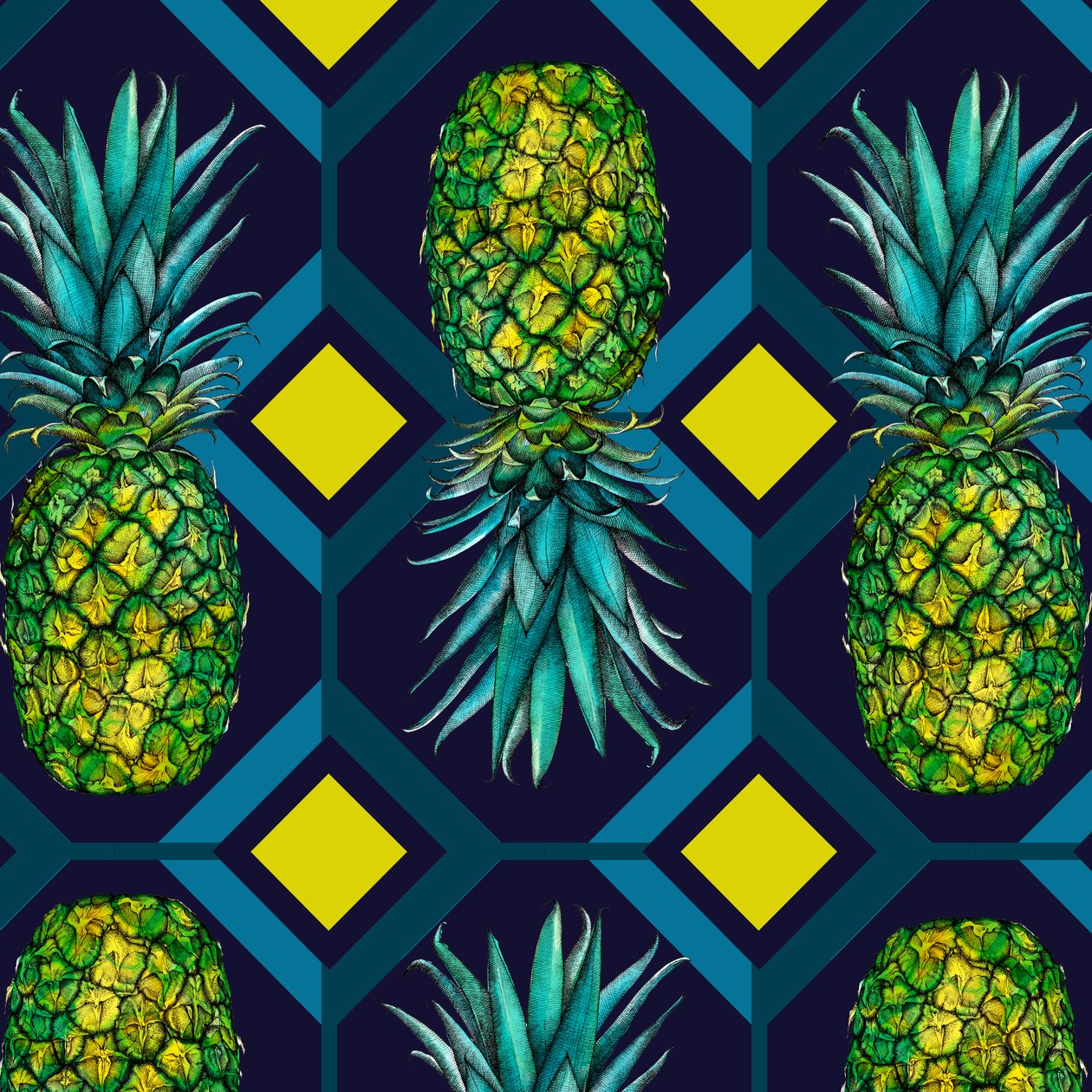 Geometrinen ananaslaatta, 2018 tekijältä Andrew Watson