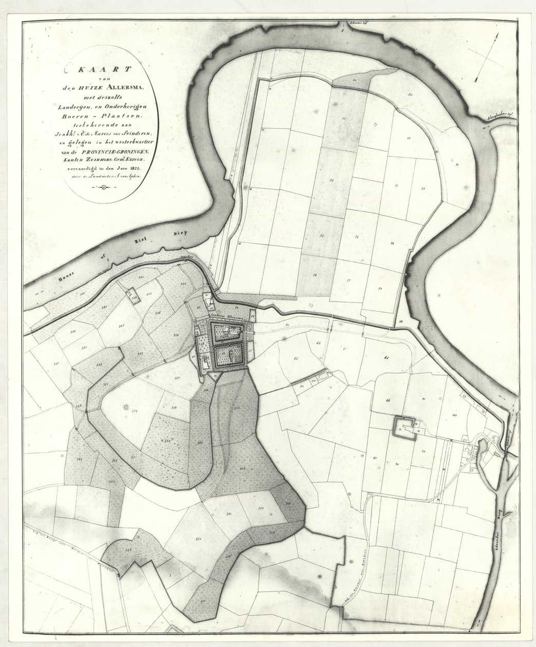 Allersma - kartta Apken 1822 tekijältä Andries van Apken