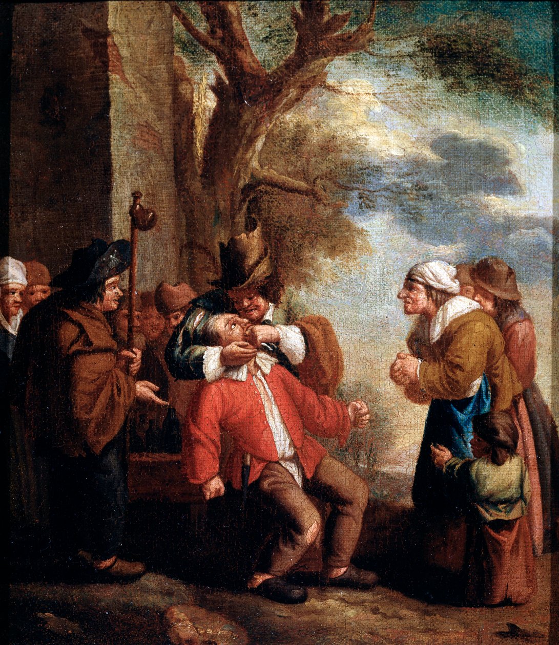 "Hammaslääkäri", Pain sarjasta "The Five Senses", 1600-luku tekijältä Andries Dirksz Both