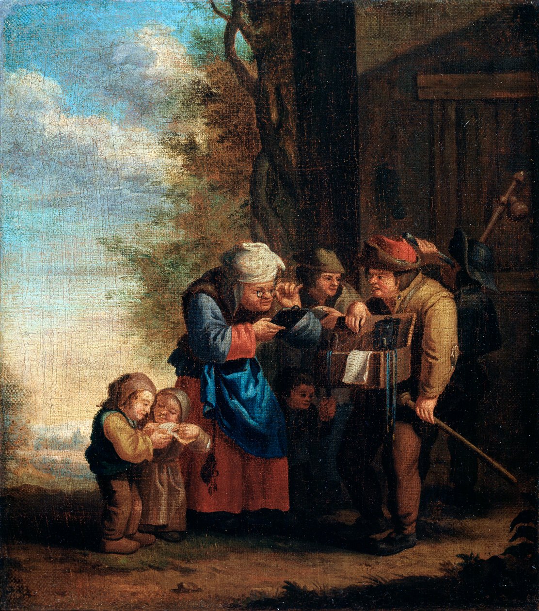 "Silmälasien myyjä", Eyesight sarjasta "The Five Senses", 1600-luku tekijältä Andries Dirksz Both
