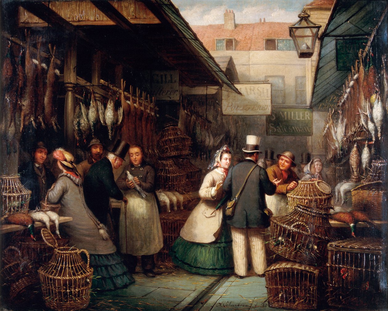 Leadenhall Market, Lontoo, 1865. tekijältä Andries Scheerboom