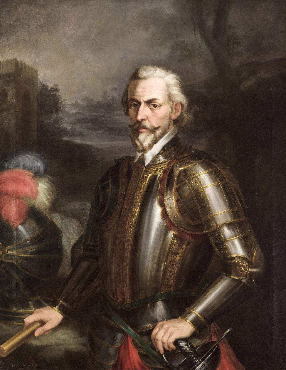 Romantiikka: Rodrigo Ponce de Leon (1443-1492), Cadizin herttua, Cortes y Aguilar, Andres (1812-1879), n. 1856. Öljy kankaalle tekijältä Andrés Cortés y Aguilar