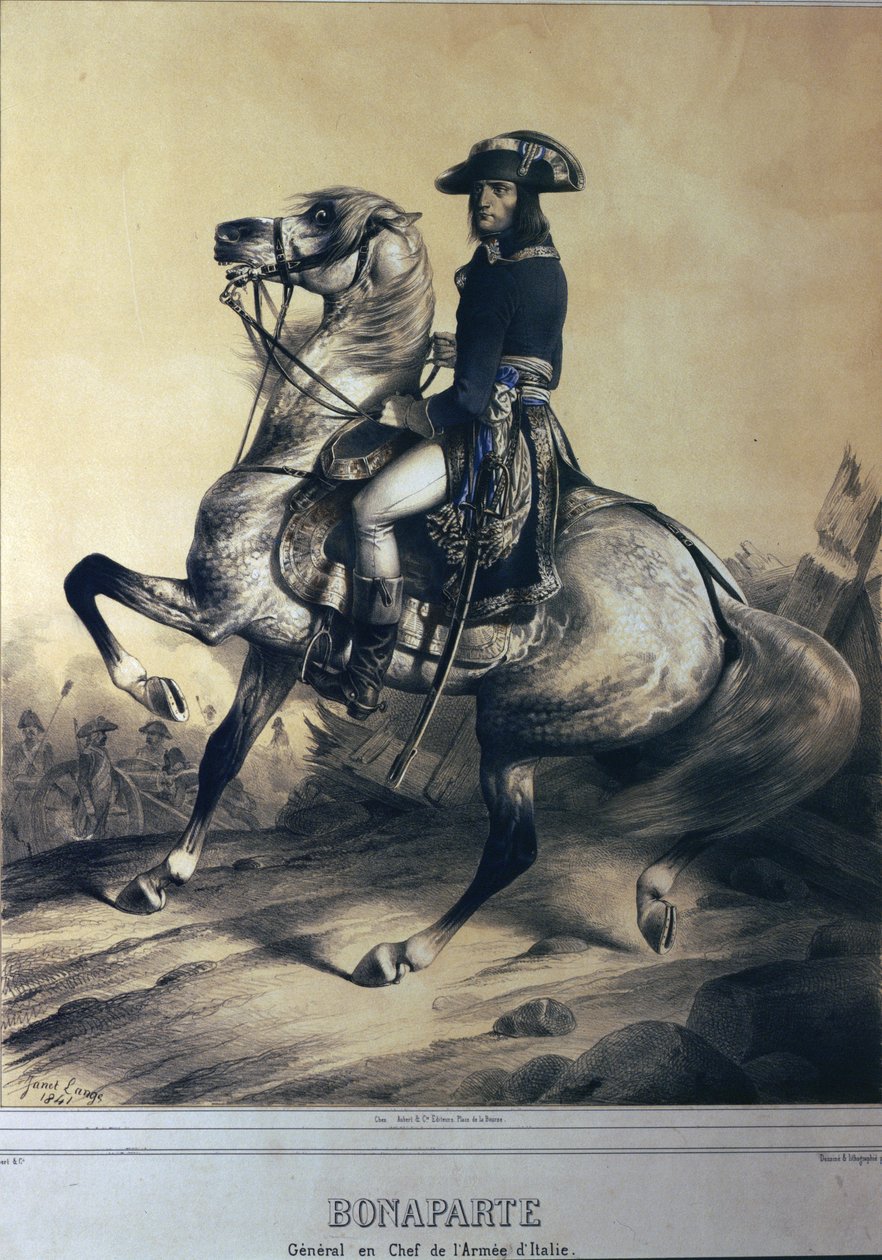 Napoleon Bonaparte Italian armeijan kenraalina ja ylipäällikkönä tekijältä Ange Louis Janet
