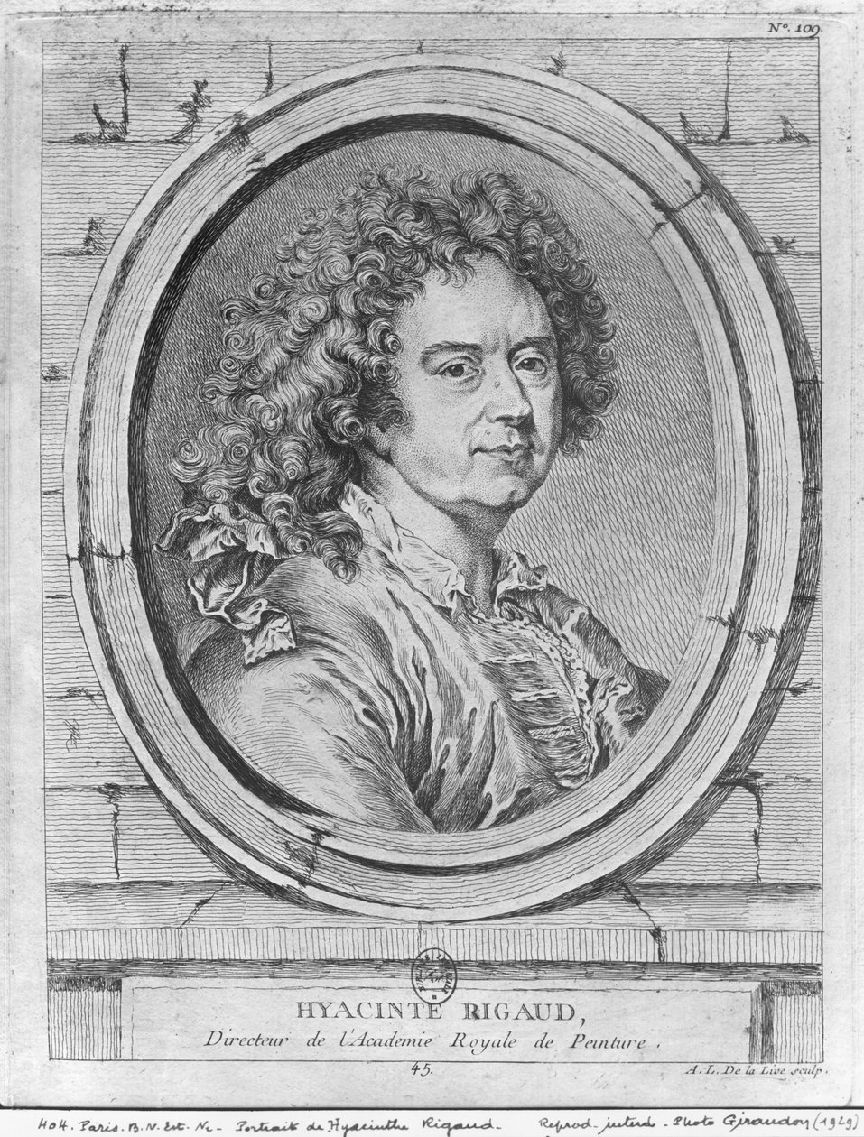 Hyacinthe Rigaudin muotokuva, 1752-65 tekijältä Ange Laurent de Lalive de Jully