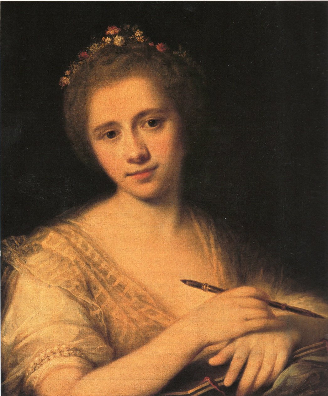 Angelica Kauffmanin omakuva kukka-seppeleellä tekijältä Angelica Kauffmann