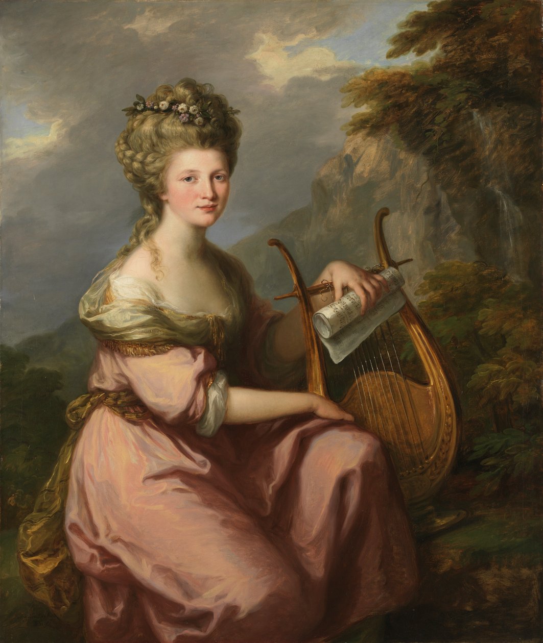 Suomi: Sarah Harropin rouva Batesin muotokuva musena tekijältä Angelica Kauffmann