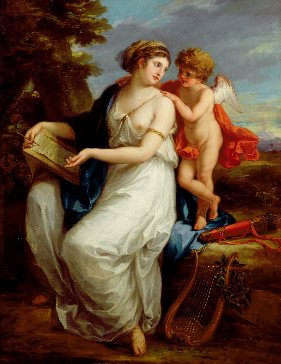 Erato, Lyyrisen runouden museo putton kanssa tekijältä Angelica Kauffmann