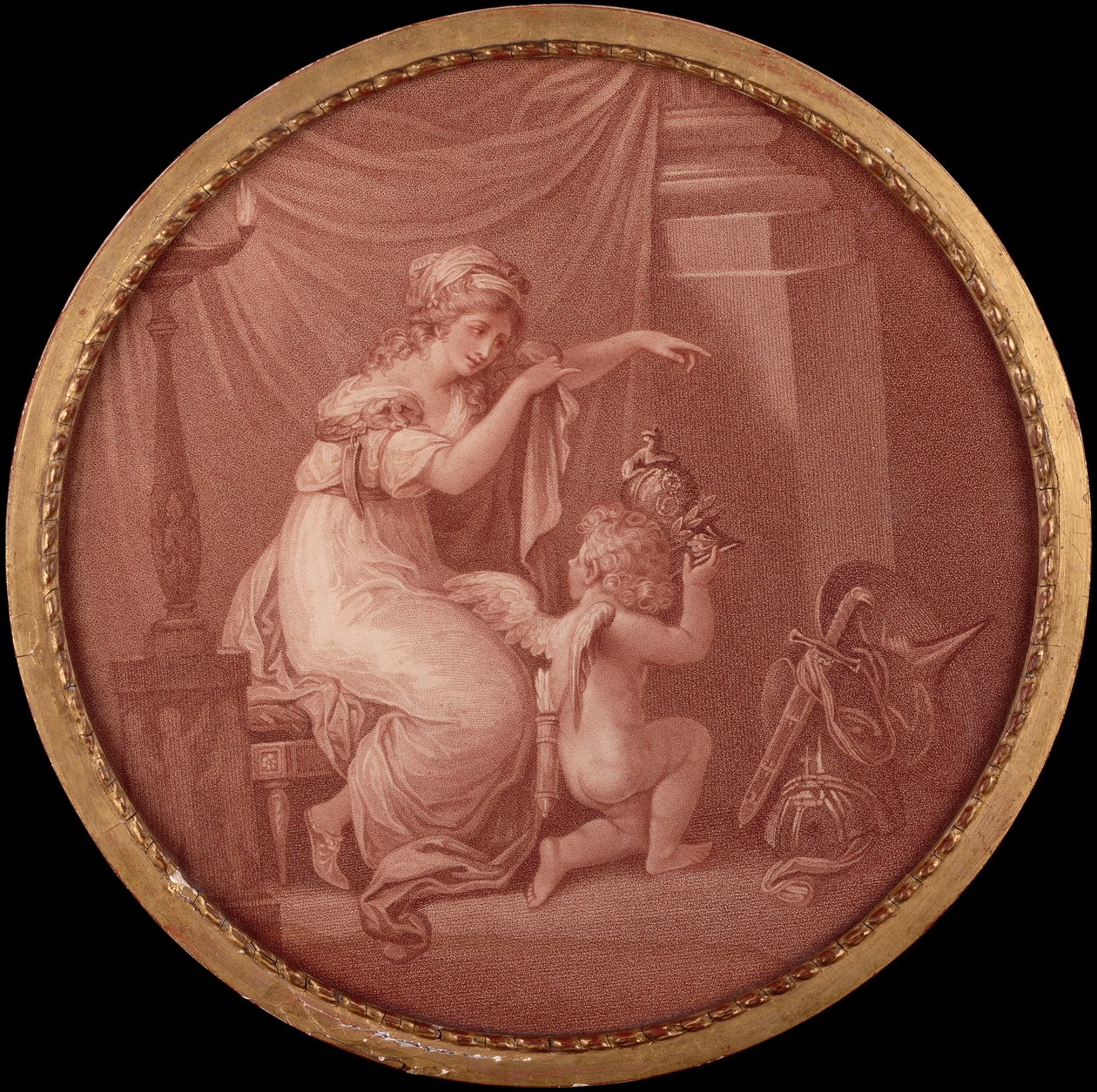 Cupidon elämä (kaiverrus) tekijältä Angelica (after) Kauffmann