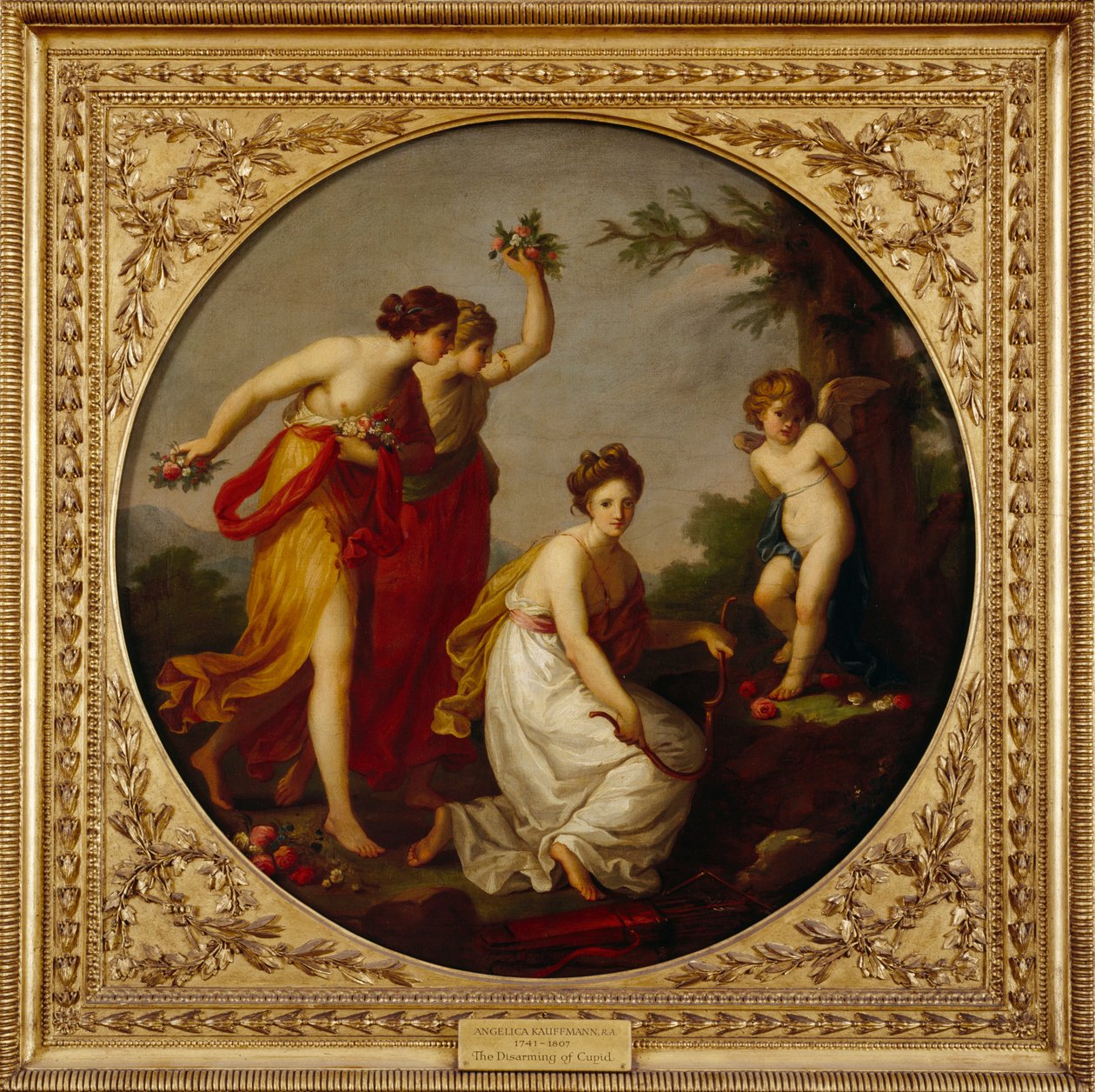 "Amorin aseistariisuminen", c1800 tekijältä Angelica Kauffman