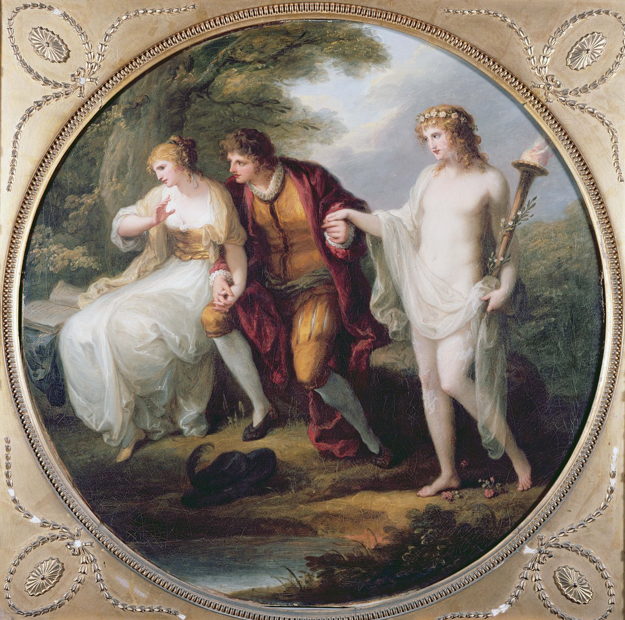 Abelard esittelee neimenkalvoa Heloiselle tekijältä Angelica Kauffmann